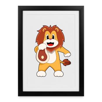 Viande de lion - Affiche encadrée (27 × 37 cm) - noir - Devant