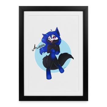 Alóe - Awooo (à partir de Bunneko_Arts) - Affiche encadrée (27 × 37 cm) - noir - Devant