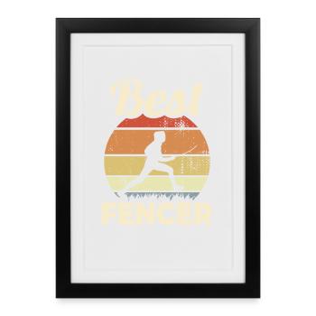 Best Fencing Master - Framed poster (27 × 37 cm) - black - Front