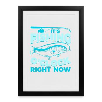 Angler Saying - Framed poster (27 × 37 cm) - black - Front