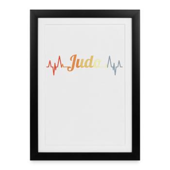 Vintage Judo Heartline - Affiche encadrée (27 × 37 cm) - noir - Devant