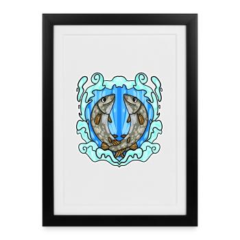 Brochet - Affiche encadrée (27 × 37 cm) - noir - Devant