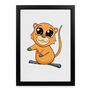 Quokka - Affiche encadrée (27 × 37 cm) - noir - Devant
