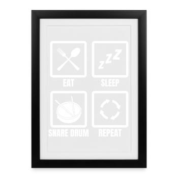 Drummer Schedule - Framed poster (27 × 37 cm) - black - Front