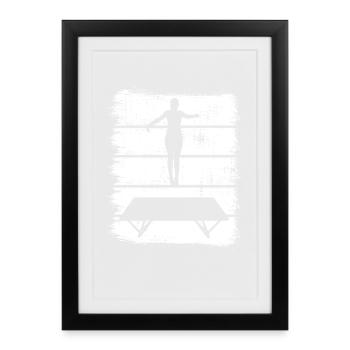 Trampoline drawing - Framed poster (27 × 37 cm) - black - Front