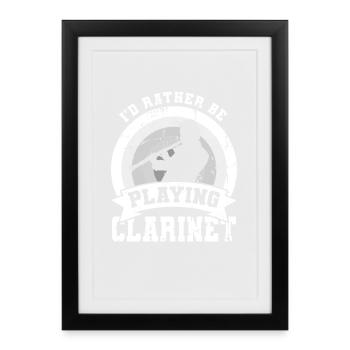 Blague amusante pour clarinette - Affiche encadrée (27 × 37 cm) - noir - Devant