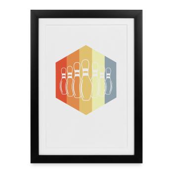 Quilles de bowling - Affiche encadrée (27 × 37 cm) - noir - Devant