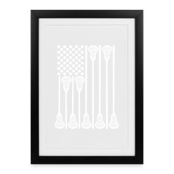 Patriotic U.S. Lacrosse Player - Framed poster (27 × 37 cm) - black - Front
