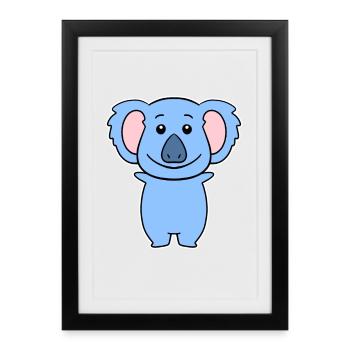 Koala - Affiche encadrée (27 × 37 cm) - noir - Devant