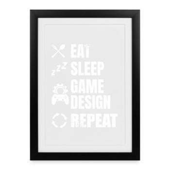 Routine du concepteur de jeu - Affiche encadrée (27 × 37 cm) - noir - Devant