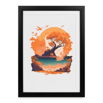 Nature pure Vacances Détente - Affiche encadrée (27 × 37 cm) - noir - Devant