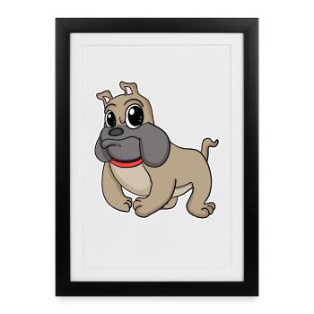 Chien bouledogue français race chiens chiens - Affiche encadrée (27 × 37 cm) - noir - Devant