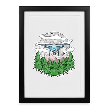 Drone - Framed poster (27 × 37 cm) - black - Front