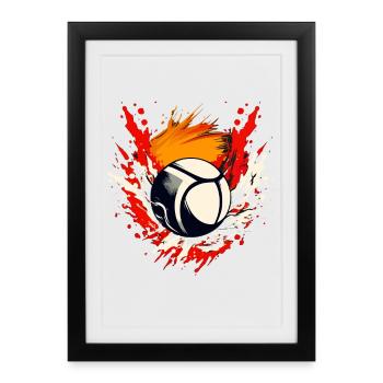 Volley-ball - Affiche encadrée (27 × 37 cm) - noir - Devant