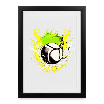 Volleyball Logo - Affiche encadrée (27 × 37 cm) - noir - Devant
