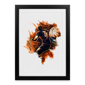 Joueurs de volley-ball - Affiche encadrée (27 × 37 cm) - noir - Devant