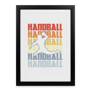 Vintage Handball - Affiche encadrée (27 × 37 cm) - noir - Devant