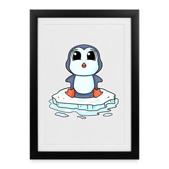 Penguin Penguins - Framed poster (27 × 37 cm) - black - Front