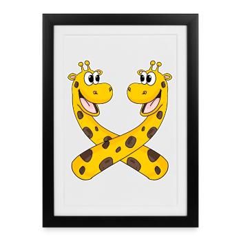 Girafe Girafe - Affiche encadrée (27 × 37 cm) - noir - Devant