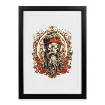 Retro Ghost Hunter TattooDesign - Framed poster (27 × 37 cm) - black - Front