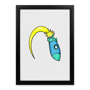 Rocket - Framed poster (27 × 37 cm) - black - Front