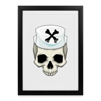 Skull Nurse - Framed poster (27 × 37 cm) - black - Front