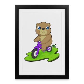 Vélo d’ours - Affiche encadrée (27 × 37 cm) - noir - Devant