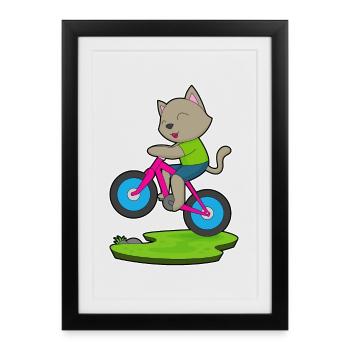 Vélo chat - Affiche encadrée (27 × 37 cm) - noir - Devant