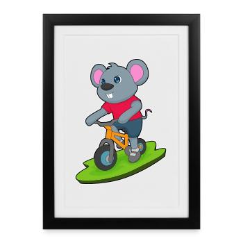 Vélo souris - Affiche encadrée (27 × 37 cm) - noir - Devant