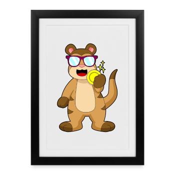 Meerkat Gold Coin - Framed poster (27 × 37 cm) - black - Front