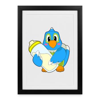 Parrot Baby Lait Baby - Affiche encadrée (27 × 37 cm) - noir - Devant