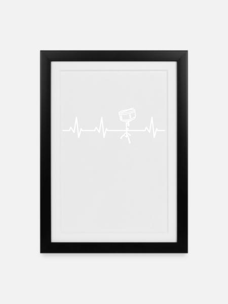 Stirring drum heartbeat - Framed poster (27 × 37 cm) - black