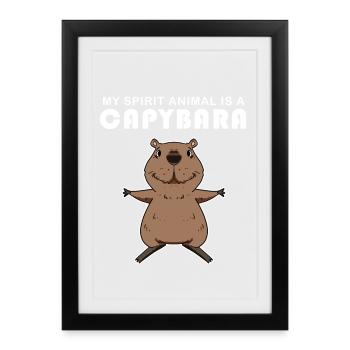 Capybara Capybara Cadeau - Affiche encadrée (27 × 37 cm) - noir - Devant