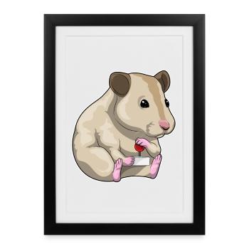 Hamster Gamer Contrôleur - Affiche encadrée (27 × 37 cm) - noir - Devant