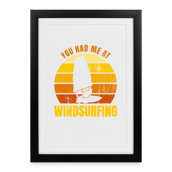 Tu m’as eu à la planche à voile - Affiche encadrée (27 × 37 cm) - noir - Devant