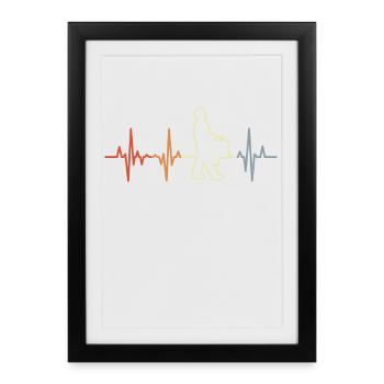 Vintage drum heart palpitations - Framed poster (27 × 37 cm) - black - Front
