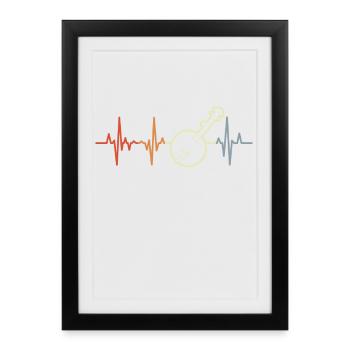 Ligne Vintage Banjo Pulse - Affiche encadrée (27 × 37 cm) - noir - Devant