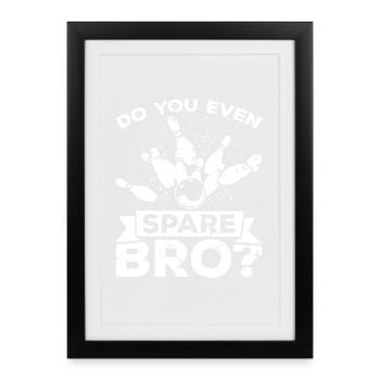 Drôle de dicton de bowling - Affiche encadrée (27 × 37 cm) - noir - Devant