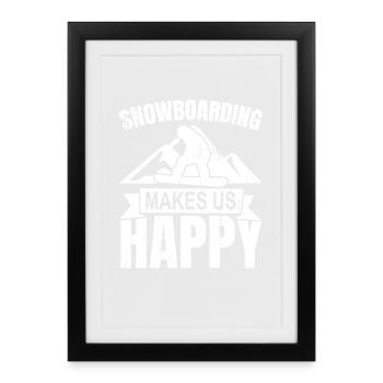Snowboard slogan - Framed poster (27 × 37 cm) - black - Front