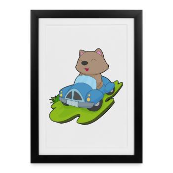 Cat Car - Framed poster (27 × 37 cm) - black - Front