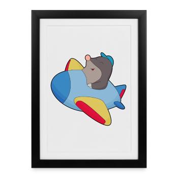 Mole Airplane - Framed poster (27 × 37 cm) - black - Front