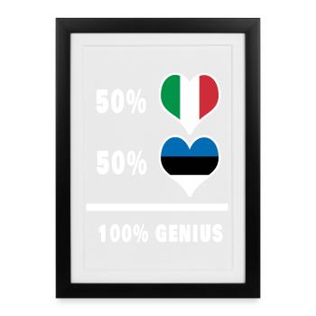 Estonia and Italy 100% fantastic flags - Framed poster (27 × 37 cm) - black - Front