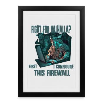 Firewall first Viking programmer - Framed poster (27 × 37 cm) - black - Front