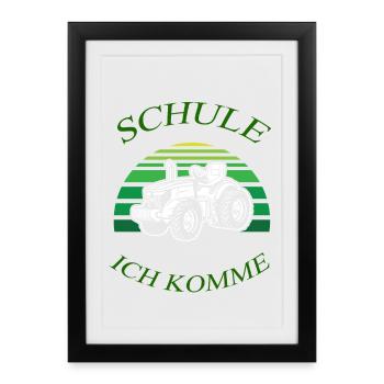 Schule ich komme 3 - Gerahmtes Poster (27 × 37 cm) - Schwarz - Vorne