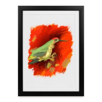 Cadeau en rouge et vert, super, haute qualité - Affiche encadrée (27 × 37 cm) - noir - Devant