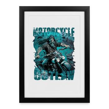 Motard hors-la-loi - Affiche encadrée (27 × 37 cm) - noir - Devant