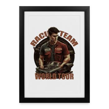 Racing Team Mechanic - Framed poster (27 × 37 cm) - black - Front