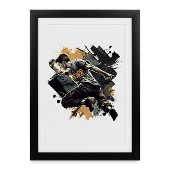 Coureurs de parkour dans la ville - Affiche encadrée (27 × 37 cm) - noir - Devant