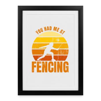 Blague d’escrime - Affiche encadrée (27 × 37 cm) - noir - Devant