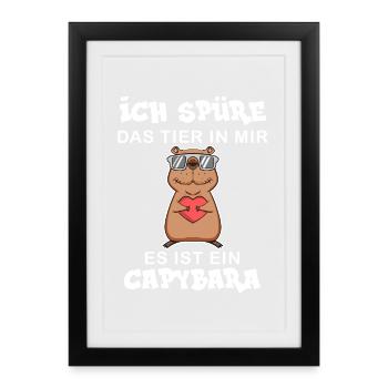 Capybara - Gerahmtes Poster (27 × 37 cm) - Schwarz - Vorne